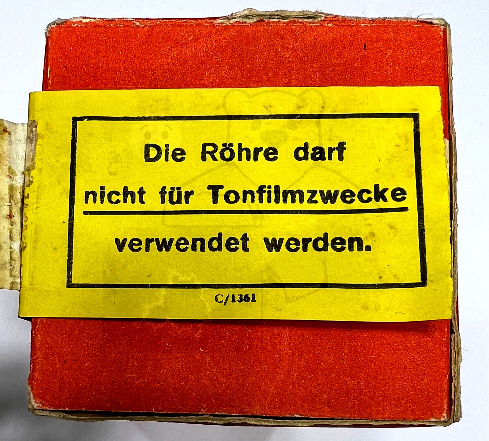 Röhre AD1-350 #6947 Verpackung Bild 2 'Die Röhre darf nicht fĂŒr Tonfilmzwecke verwendet werden'